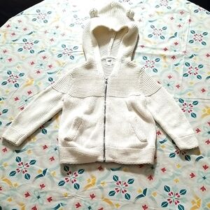 Baby GAP Cream Knit Kids Zip-Up Sweater